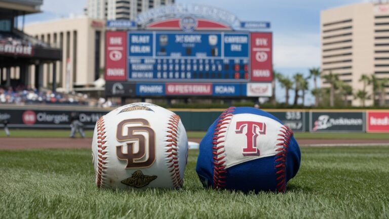 padres vs texas rangers match player stats