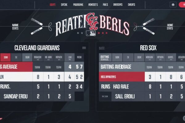 cleveland guardians vs red sox match player stats